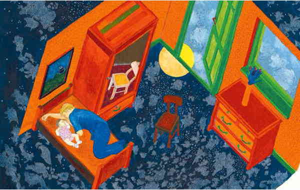 Illustration zu 'Guter Mond, du gehst so stille' von Frank Walka