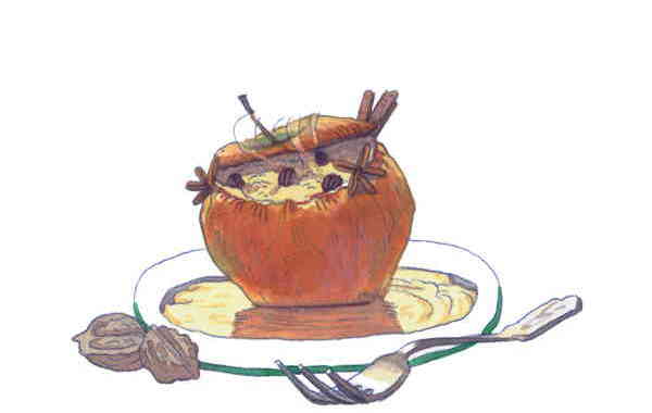 Illustration zu 'Kinder, kommt und ratet / Der Bratapfel' von Markus Lefrancois