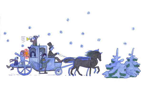 Illustration zu 'Die Weihnachtslichter leuchten hell / Nu tändas tusen juleljus' von Markus Lefrancois