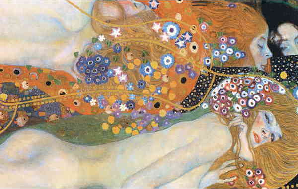 Illustration zu 'Es saß ein schneeweiß Vögelein' von Gustav Klimt