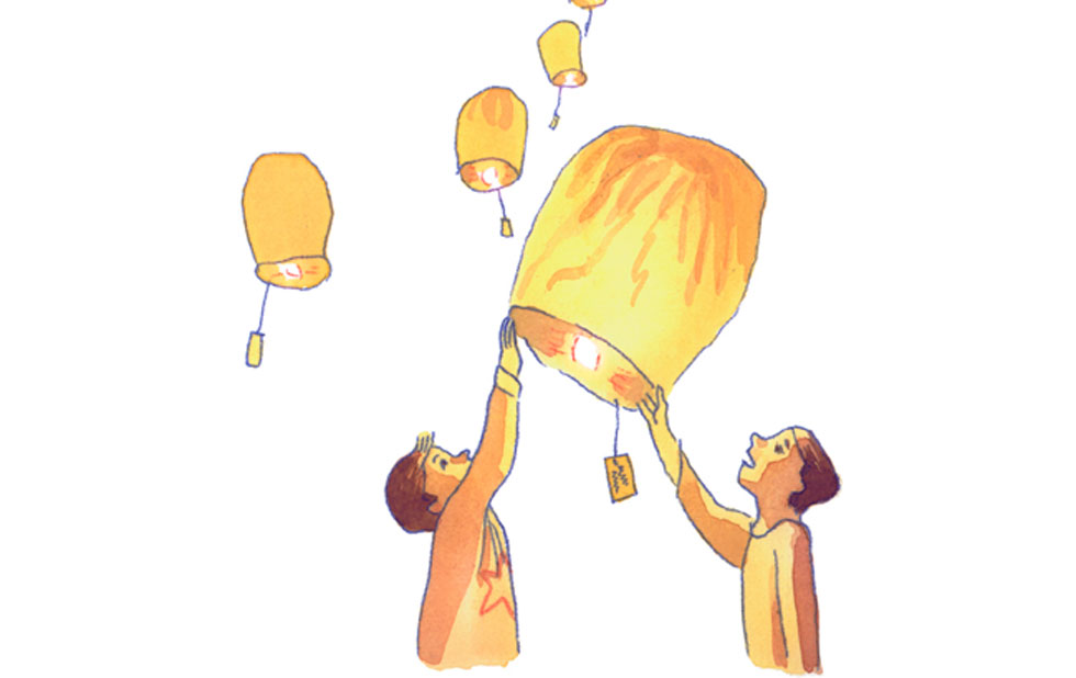 Illustration zu »Wünsche schicken wir wie Sterne zum Himmel« von Markus Lefrancois
