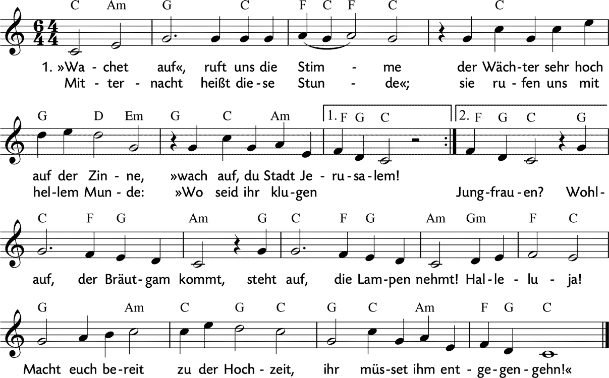Noten 'Wachet auf, ruft uns die Stimme'