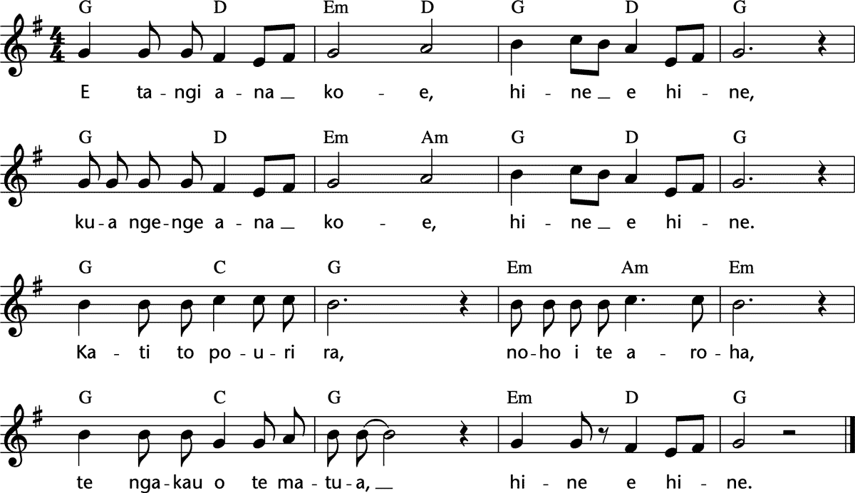 Noten 'Hine e hine'