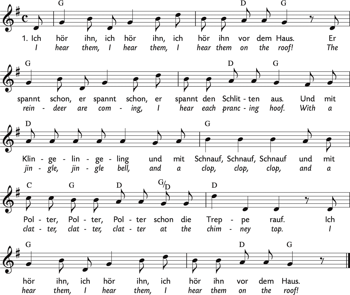 Noten 'Ich hör ihn / I hear them'