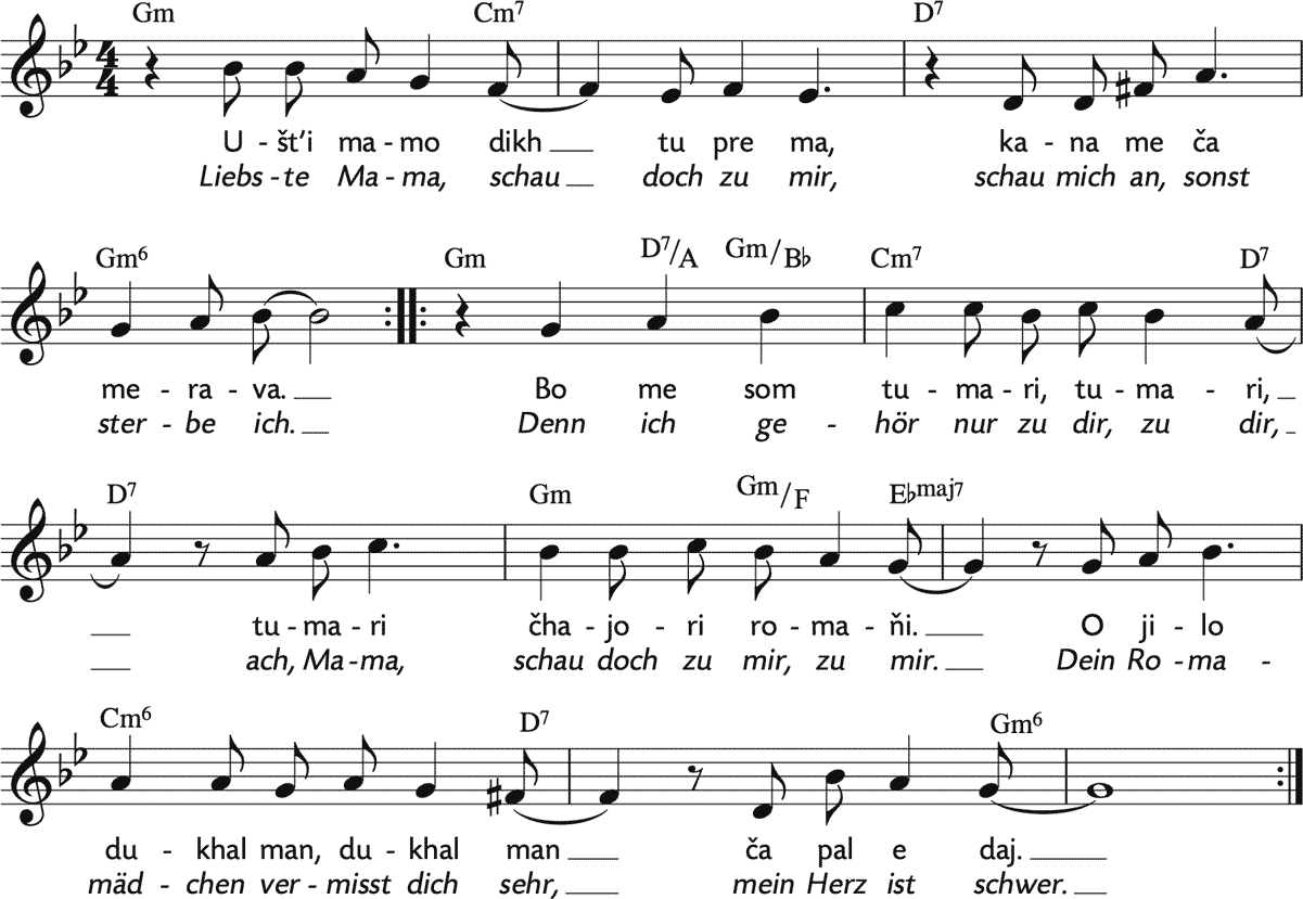 Noten 'Ušt'i mamo / Liebste Mama'