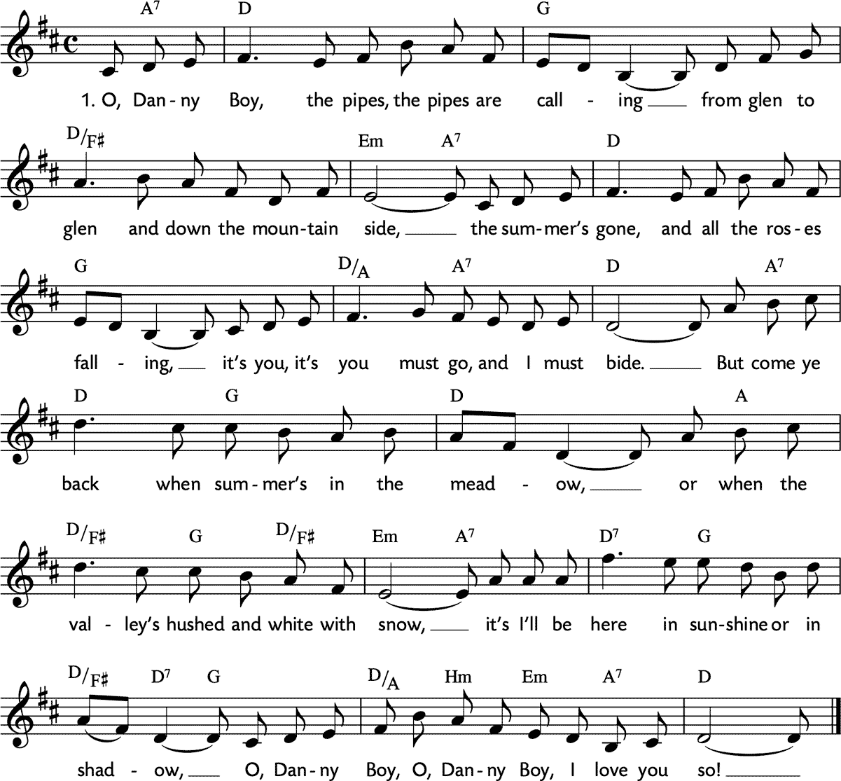 Noten 'Danny Boy'