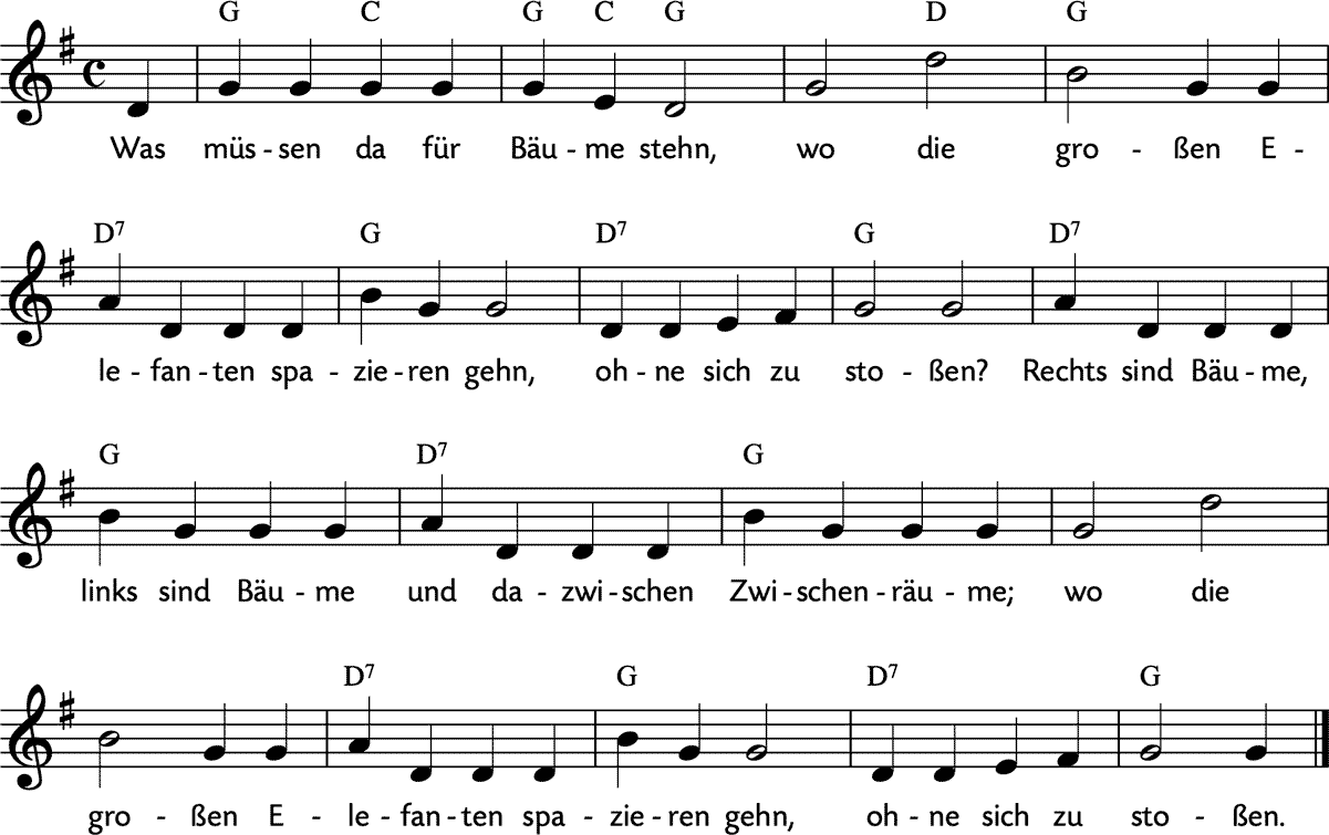 Noten 'Was müssen da für Bäume stehn'